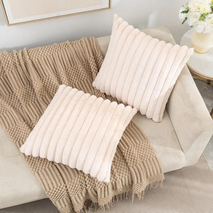 Coussin à fausses rayures de couleurs unies