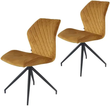 Eetkamerstoelen Velvet & Bouclé - Set van 2