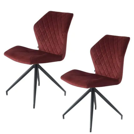 Eetkamerstoelen Velvet & Bouclé - Set van 2