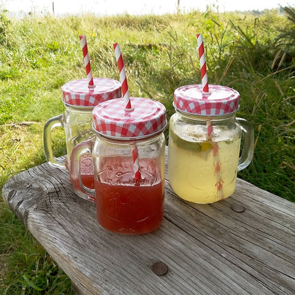 Glazen Drinkpot met Deksel & Rietje