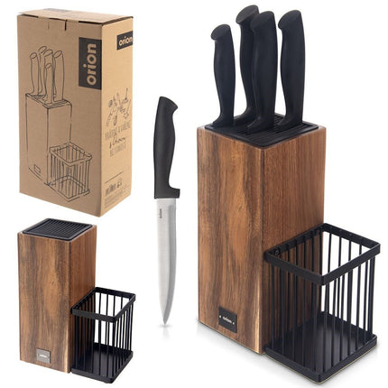 Messenset met Acaciahouten Standaard en Keukenorganizer