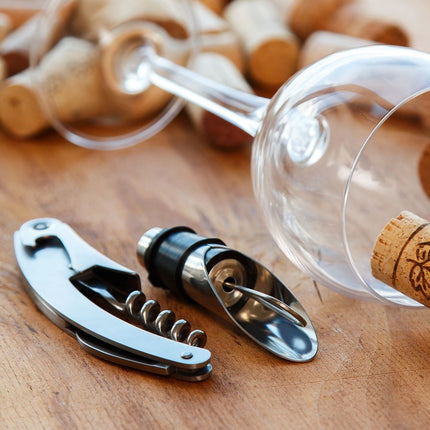 Luxe Wijnaccessoires Set - Houten Cadeaubox