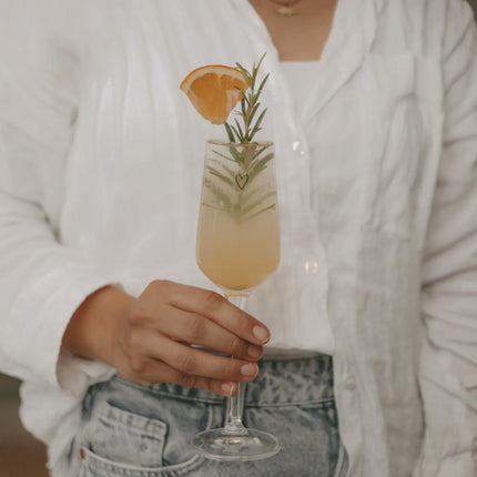 Champagneglas met Zwart Hart