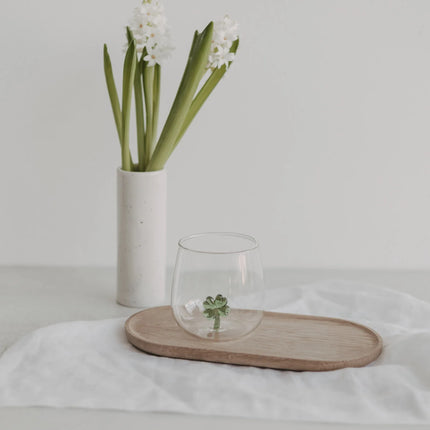 Design Drinkglas met 3D klavertje