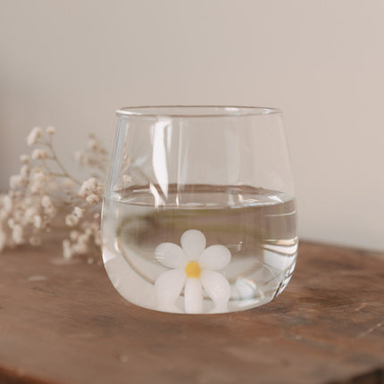 Design Drinkglas met 3D madeliefje